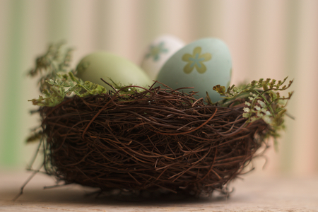 Easter nest with eggs