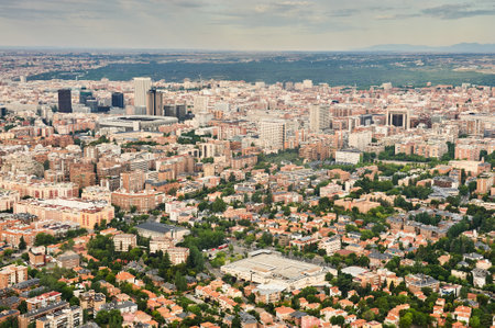 Aerial view of the city of Madridの写真素材