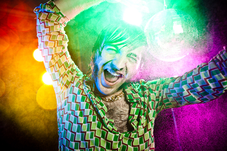 dancing funny vintage man have fun at club