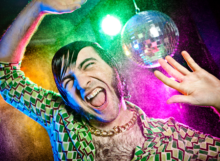 dancing funny vintage man have fun at club