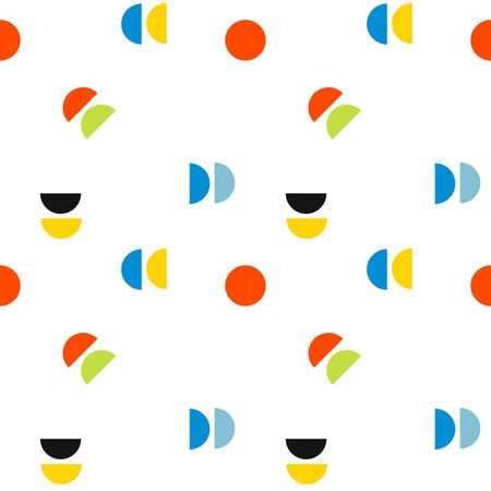 seamless pattern. Colorful geometric circle shapes color style. Vector Illustrationのイラスト素材