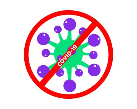 Stop COVID-19 outbreak crisis in cartoon vector style for your design.のイラスト素材