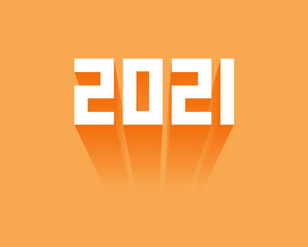 Happy New Year 2021 concept: Cute pastel color background with number 2021のイラスト素材