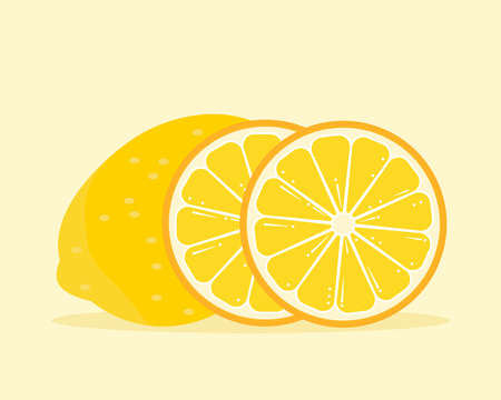 Yellow Lemon. Cute cartoon vector style for your design.のイラスト素材