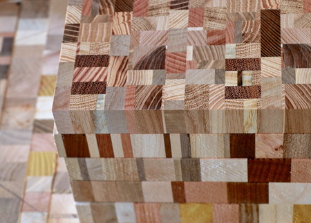 Mosaic wooden cubeの写真素材