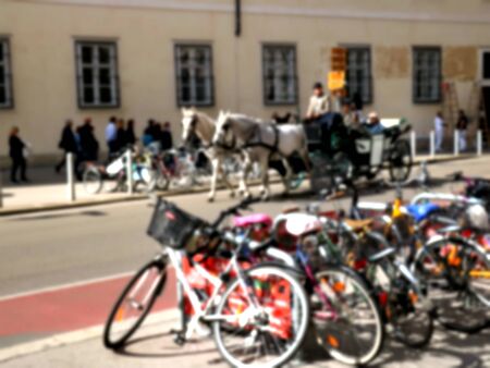 Bikes on Vienna  street, blur