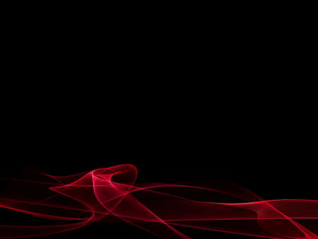 Abstract shine red waves line , black backgroundの写真素材