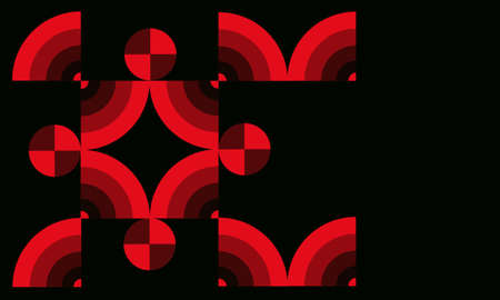 Red, green and blue squares on a black backgroundの写真素材