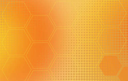 Bright orange abstract hexagon wallpaper or background
