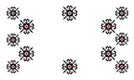 Serbian folk motifs from Pirot carpets and embroideries from old Serbiaの写真素材