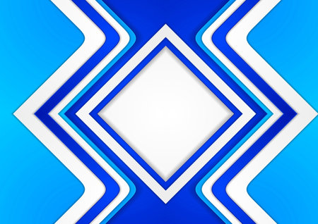 Blue geometric shape and  lines on a white background. Usable for background, wallpaper, banner, poster, brochure, card, web, presentationの写真素材