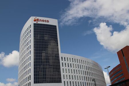 Headquarter of the energy company Eneco in Rotterdam which is for sale from municipalities to private marketのeditorial素材