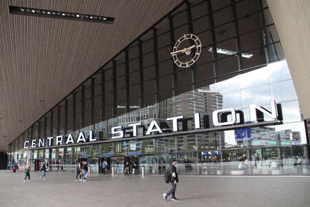 Rotterdam Central station, railway station for national and international trainsのeditorial素材