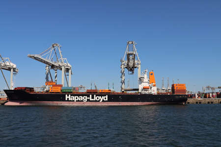 MILAN EXPRESS from Hapag Lloyd in the Maasvlakte harbor in the Port of Rotterdam