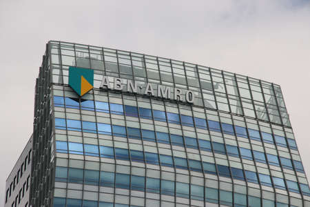 ABN Amro bank office in the IJsseltoren in Zwolle in the Netherlandsのeditorial素材