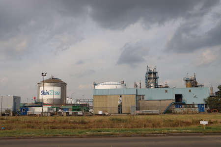 Shin-Etsu plant in the Europoort harbor at Rotterdam portのeditorial素材