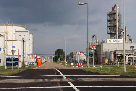 Hexxion checmial plant in the Botlek harbor in the port of Rotterdam the Netherlandsのeditorial素材
