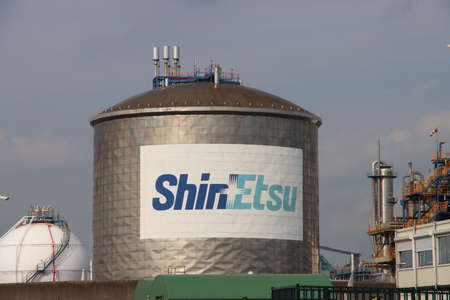 Shin-Etsu plant in the Europoort harbor at Rotterdam portのeditorial素材