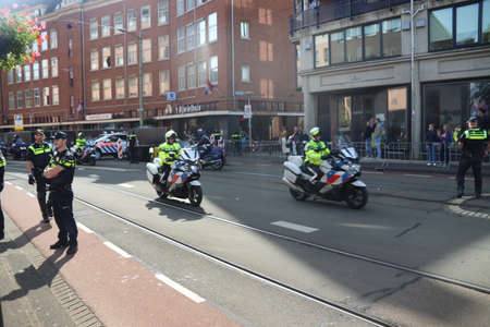Police guarding during the king's speech named Troonrede from the throne on Prinsjesdag in The Hague in the Netherlandsのeditorial素材