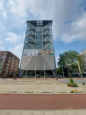 Office named Malietoren above highway A12 in The Hague in the Netherlandsのeditorial素材