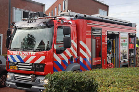 Firefighters at a fire in a mental health care organization in Rotterdam Nesselande in the...