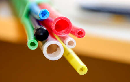 several small and medium hoses for glass fibers for internet connection at home