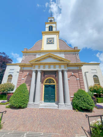 Brugkerk reformed church on the Kerkweg-Oost in Waddinxveen the Netherlandsのeditorial素材