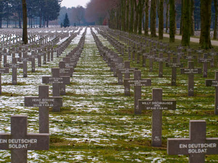 Ysselsteyn German war cemetery in the Netherlands. Here are also unknown soldiers burried from the battle of Overloon during world war 2のeditorial素材