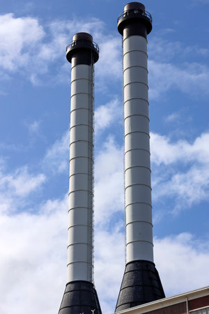 Uniper electricity plant Constant Rebequeplein in The Hague the Netherlands as former factory of the Municipality of The Hagueのeditorial素材