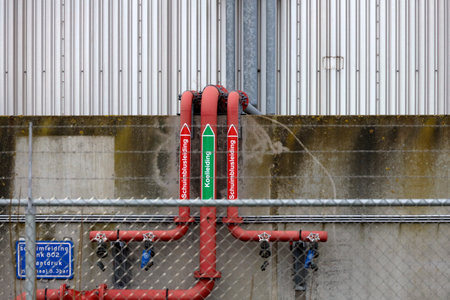 Tanks for oil and petro storage at the Pernis harbor in the port of Rotterdam in the Netherlands