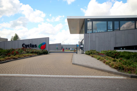Headquarters of waste processor in Cyclus at the Gouwe Park in Moordrecht in the Netherlandsのeditorial素材