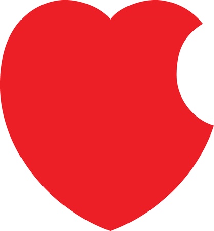 Red heart bittenのイラスト素材