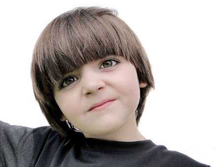 Cute smiling little boy isolated on a white background.の写真素材