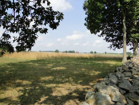 Treeline to Fields - Gettysburg Battlefield Pennsylvaniaの写真素材