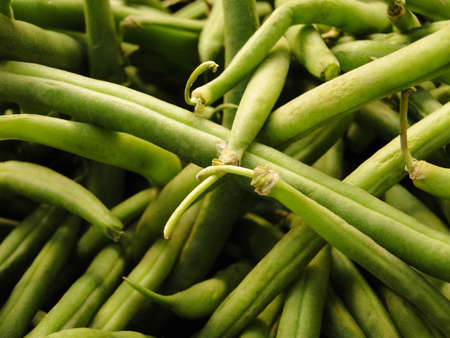 Close-up of string green beans.