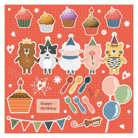 Birthday party iconのイラスト素材