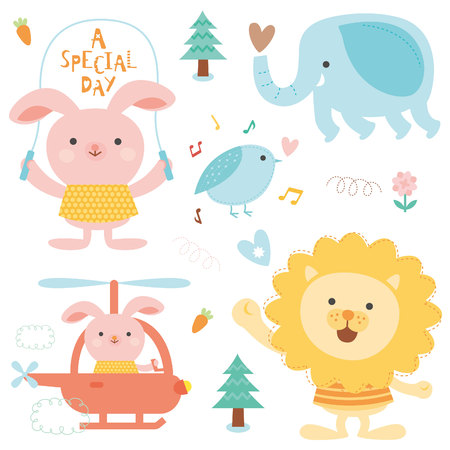 cute animalのイラスト素材