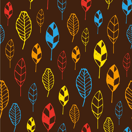 Seamless stylized leaf pattern.のイラスト素材