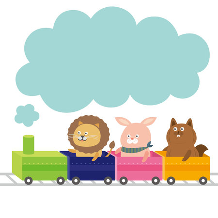 animal train.vector illustrationのイラスト素材