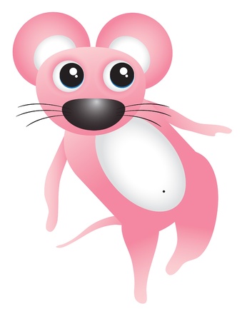 Dancing pink mouseのイラスト素材