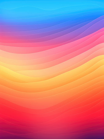 abstract background with smooth lines in orange, blue and pink colorsの素材