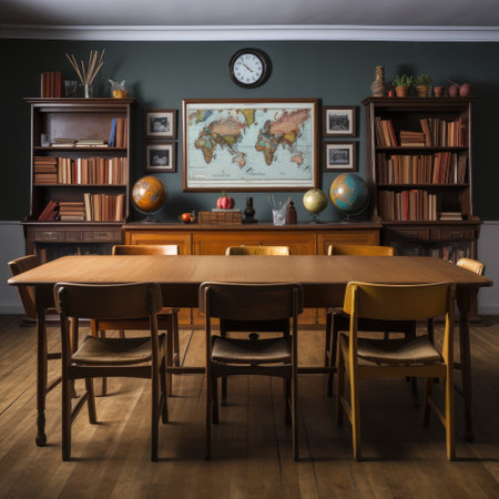 Interior of a modern dining room. 3D render image.の素材