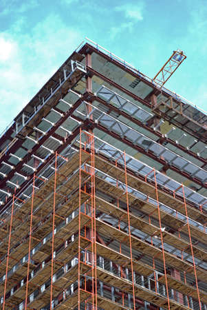 Building construction over beautiful sky on background