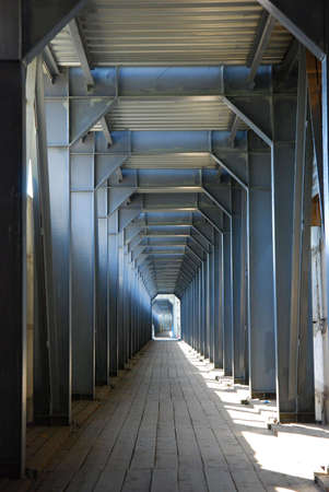 Endless tunnel with lightの写真素材