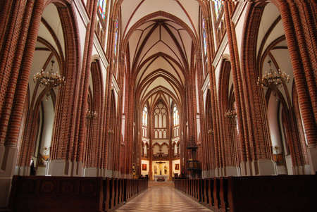 Polish catholic cathedral inside interiorのeditorial素材