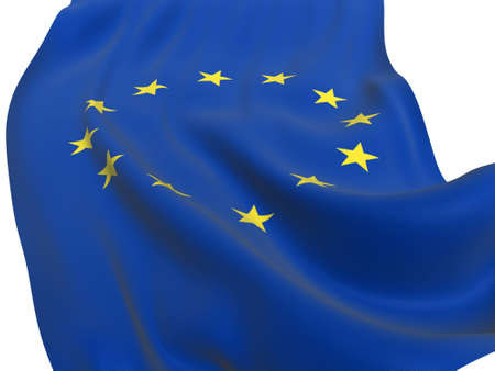 EU flag of united Europe on white backgroundの写真素材