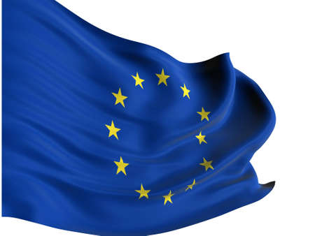 EU flag of united Europe isolatedの写真素材