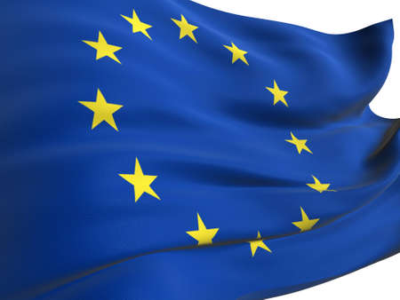 EU flag of united Europe on white backgroundの写真素材