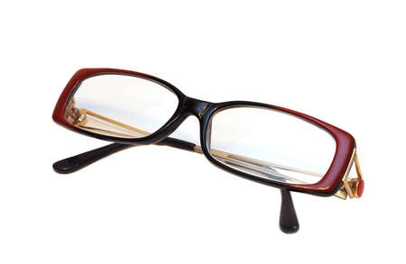 Transparent eye glasses isolated on white backgroundの写真素材