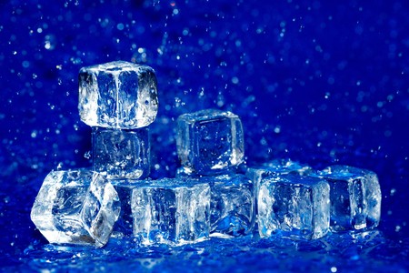 Melting ice cubesの写真素材